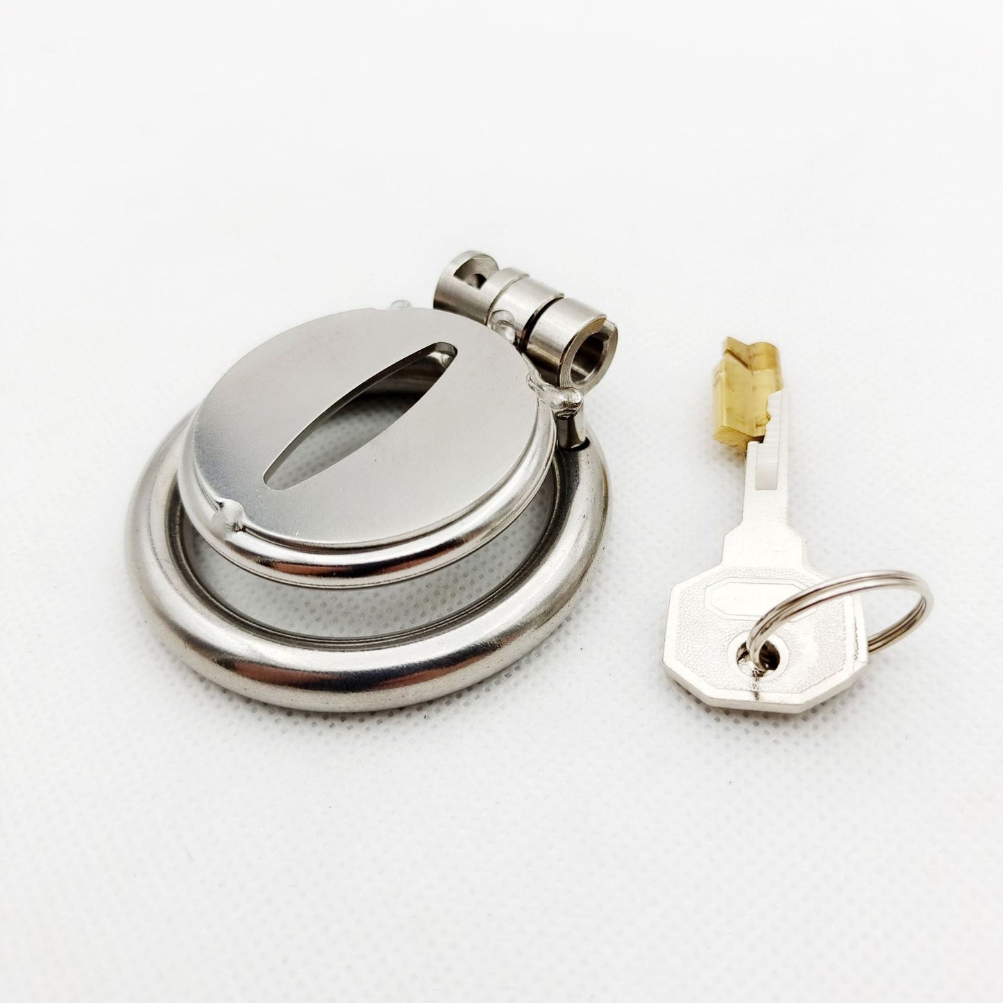 Small Leaf Blade Micro Steel Cock Cage (0.5 inches) - 50mm Ring - image 0