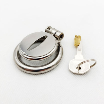 Small Leaf Blade Micro Steel Cock Cage (0.5 inches) - 50mm Ring - image 0