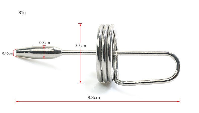 Penis Plug with Coiled Glans Ring - Silver - image 2