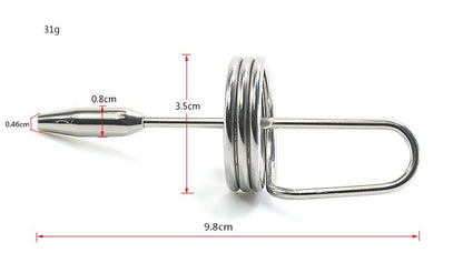 Penis Plug with Coiled Glans Ring - Silver - image 2