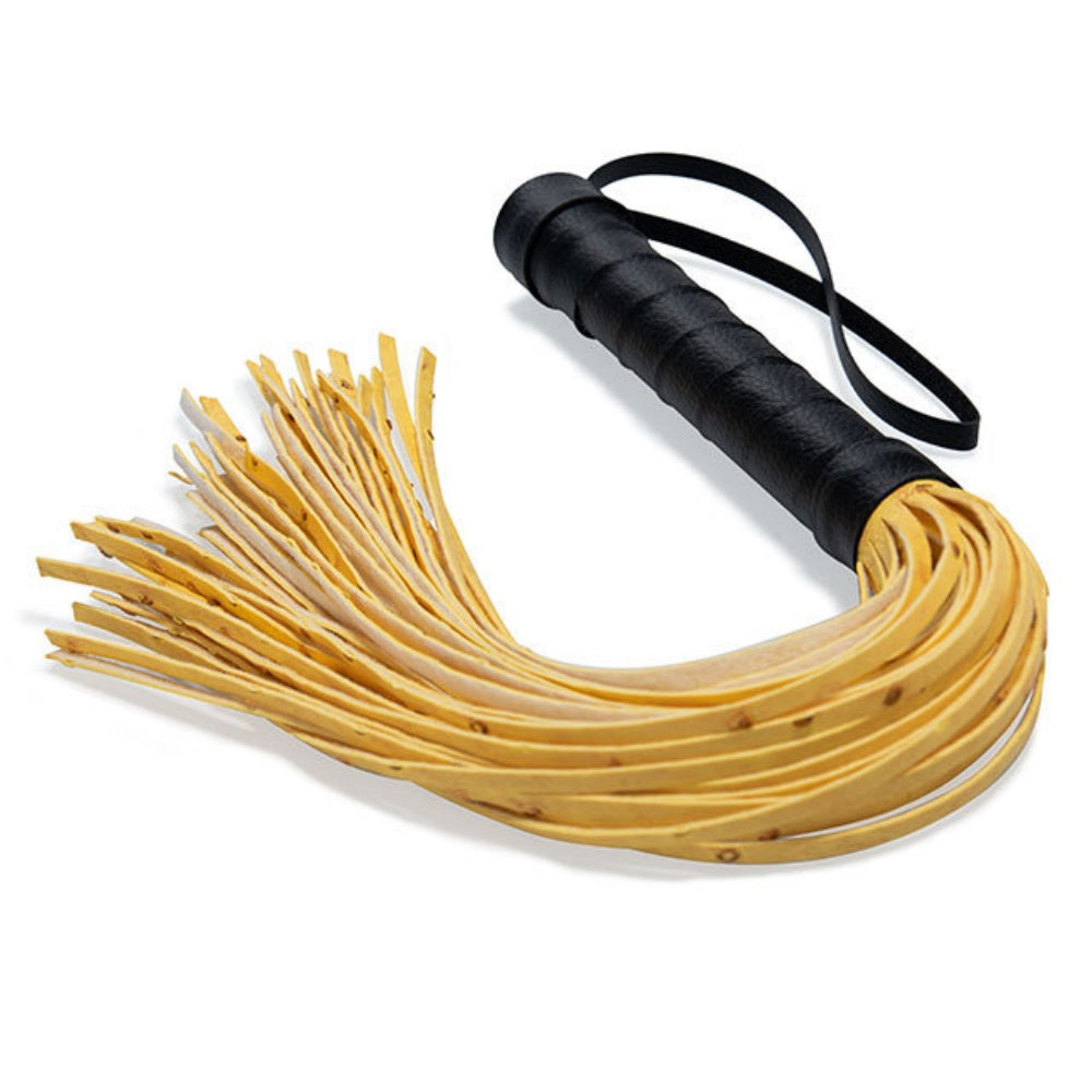 Yellow Pu Leather Tassels Flogger Horse Riding Whip - image 4