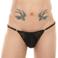 Men's Deep V-neck Lace Trim Sleepwear Sissy Men's Bra - Black Panties - 2XL - image 19