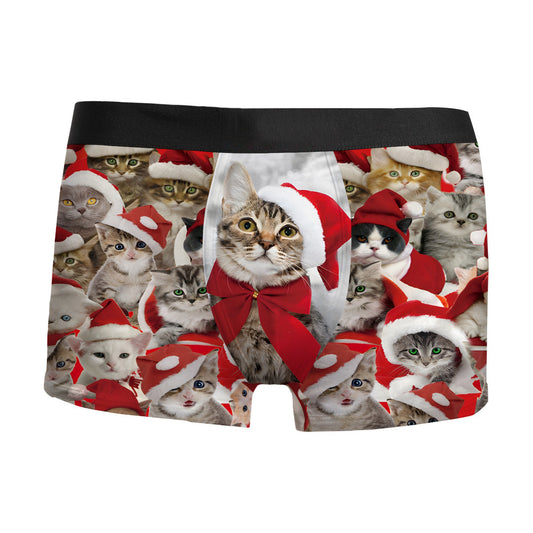 Christmas Cats Boxer Shorts Underwear - Red - XXL - image 0