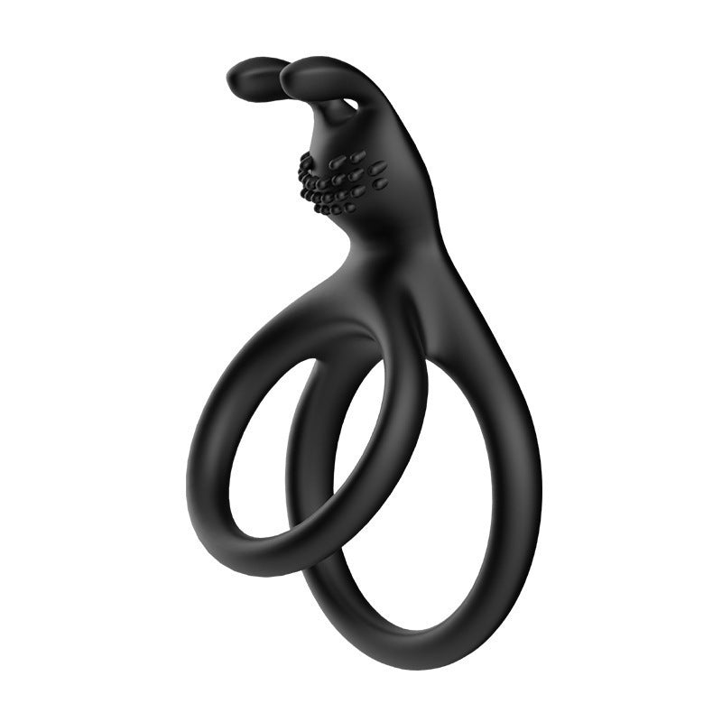 Tickling Bunny Cock Ring - Black - image 0