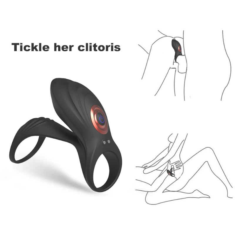 Locked Pulse Dual-Stimulation Cock Ring with Clitoral & G-Spot Vibrators - image 2
