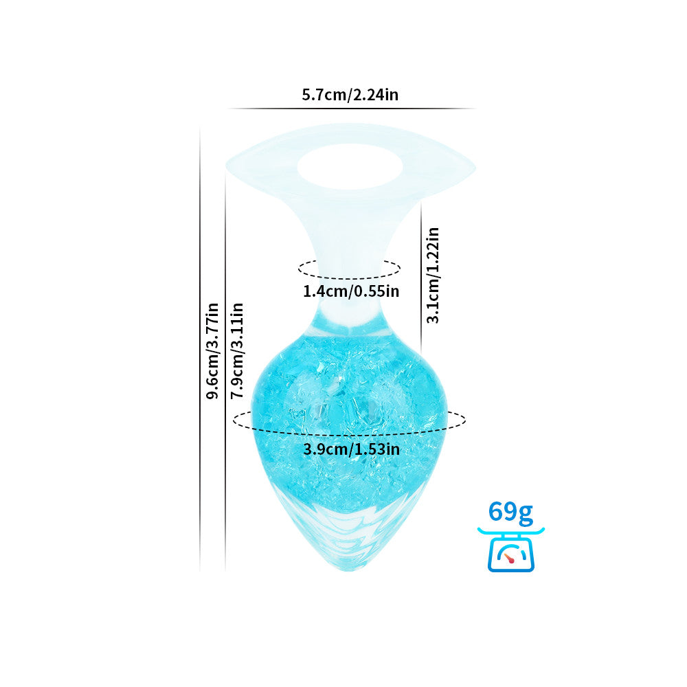 Crystalix Silicone Anal Plug - Blue - M - image 9