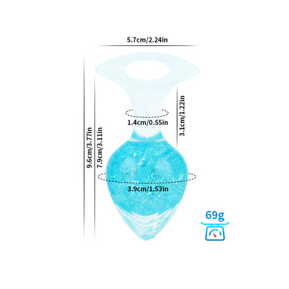 Crystalix Silicone Anal Plug - Blue - M - image 9
