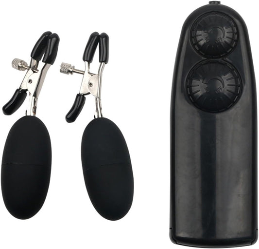 Double Vibrating Nipple Clamps - Black - image 0