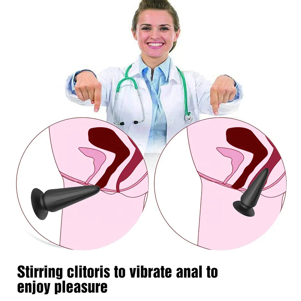 Remote Control Vibrating Butt Plug - Tapered Vaginal Anal Stimulator Prostate Massager - image 0