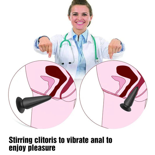 Remote Control Vibrating Butt Plug - Tapered Vaginal Anal Stimulator Prostate Massager - image 0