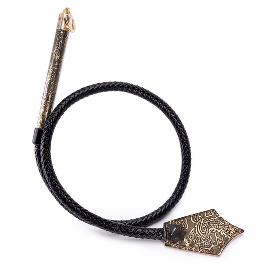 Elite Long-Reach Faux Leather Whip – 96.5cm Design - Black - image 0