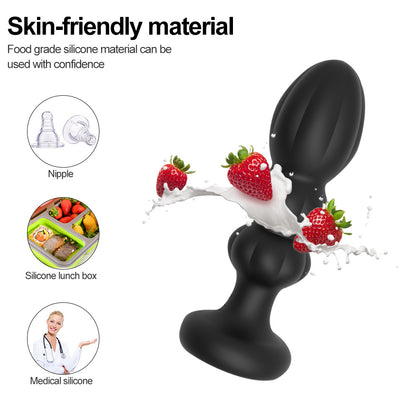 Vibrating Thrusting Silicone Butt Plug - image 5