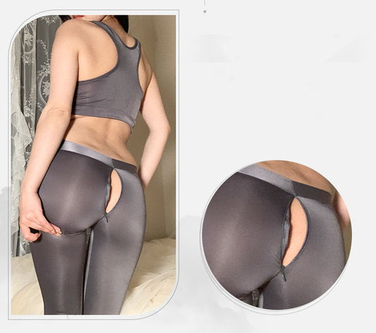 Open Front and Back End Sexy Pants & Bra Top - image 1