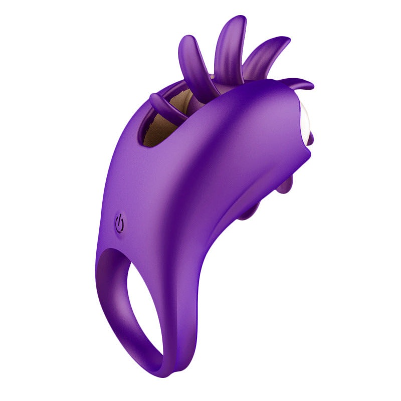 Licking & Vibrating for Mutual Joy Cock Ring - A - Purple - image 4
