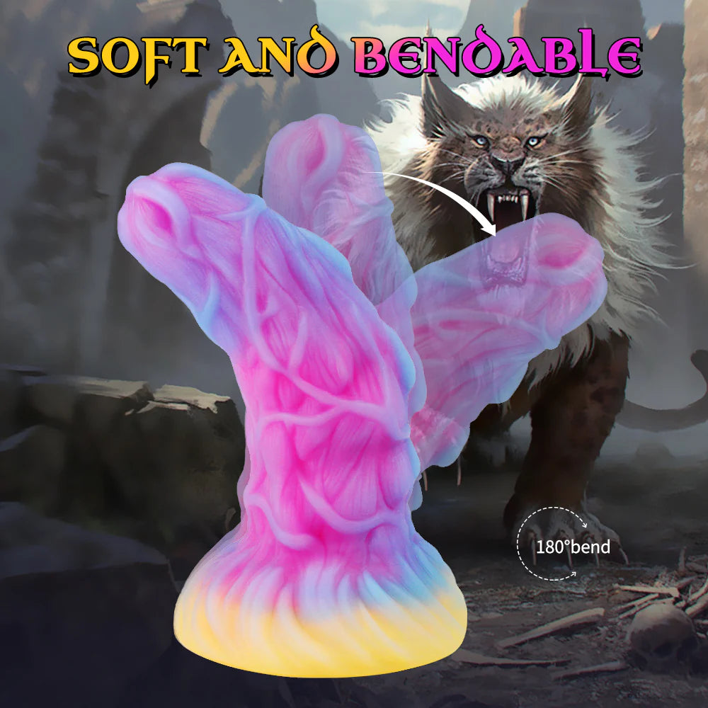 7.08'' Fantasy Monster Dildo with Multi-Texture Design & Glow-in-the-Dark Effect - image 2