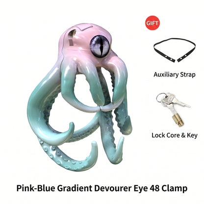 Octopus Kraken Chastity Cage - Pink Blue Gradient - 48mm - image 22