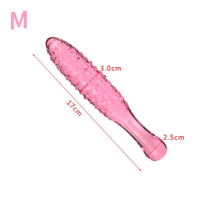 Shaped Glass Butt Plug - Pink - M - image 8