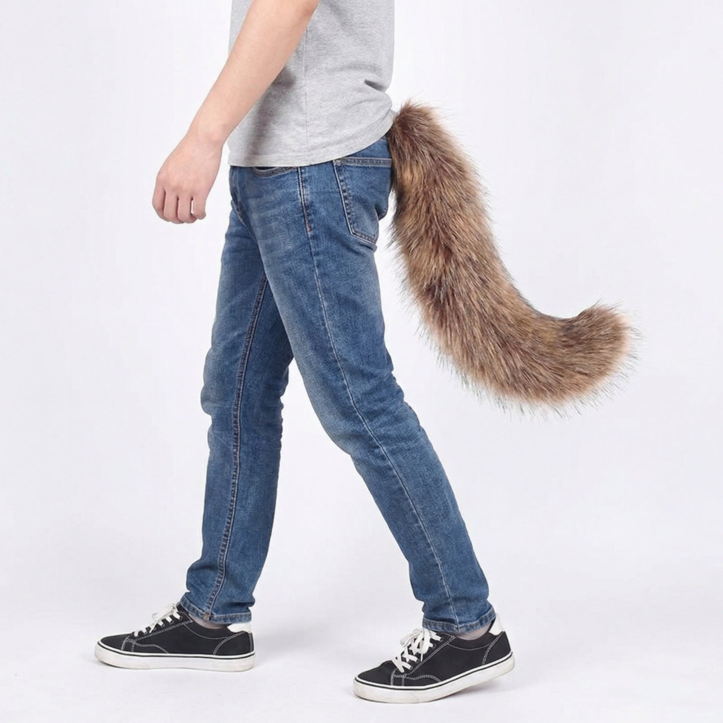 Brown Fox Tail Butt Plug • 18.1 Inch Tail - image 1