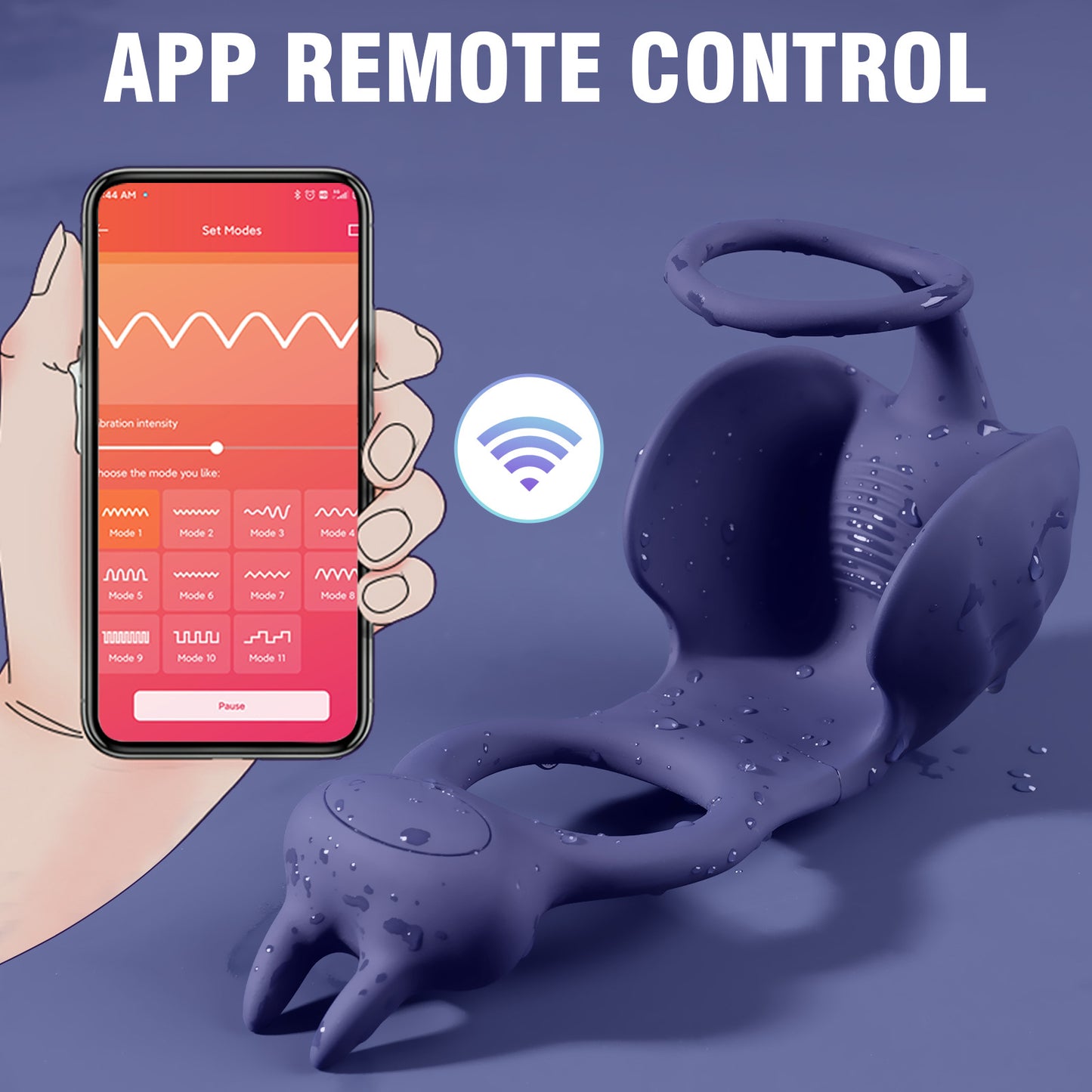 Vibrating Cock Ring with Testicle Vibrator APP Remote Control & 3 in 1  - image 9