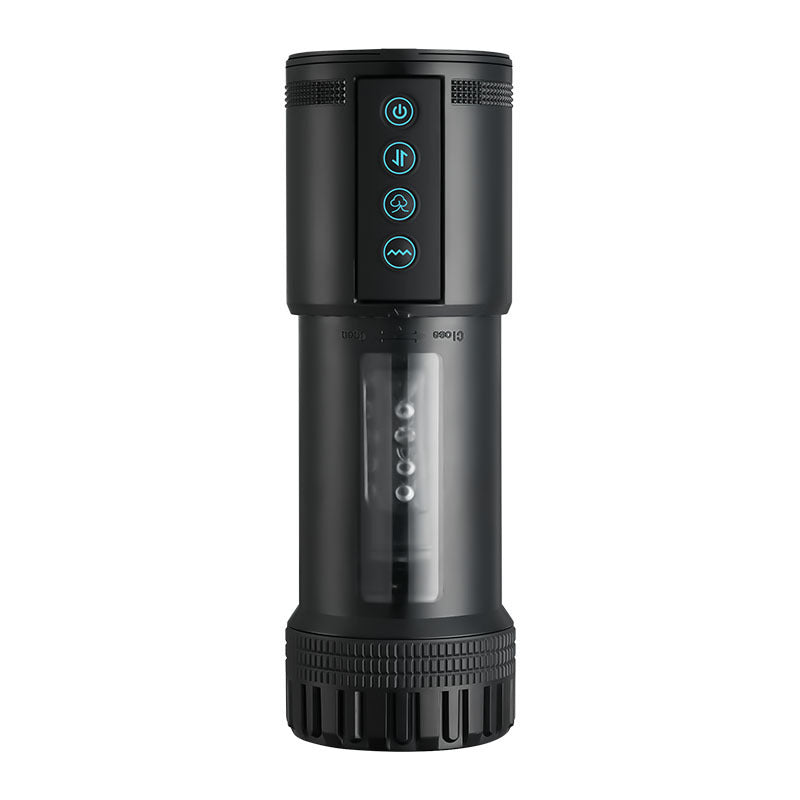1 In 1 Vibrating Oral Sex Masturbator Cup - Black - image 4