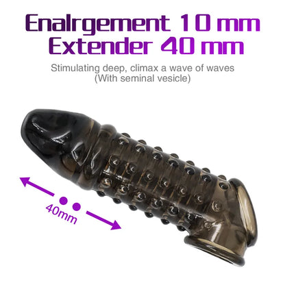 Penis Sleeve Reusable Condom Extender Penises With Particles - image 0