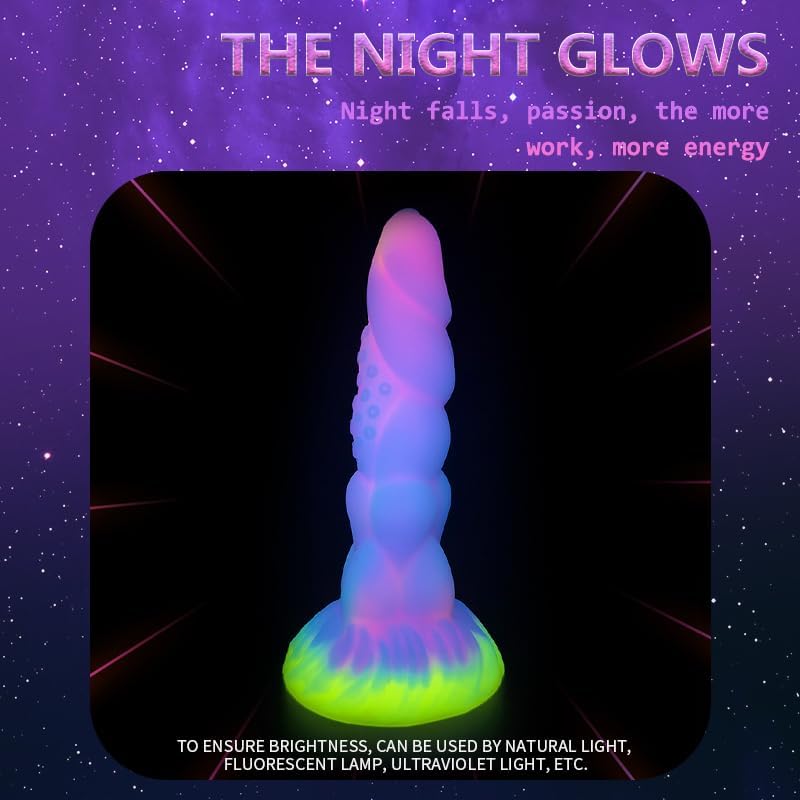 8.14'' Fantasy Monster Dildo with Multi-Texture Design & Glow-in-the-Dark Effect - image 5