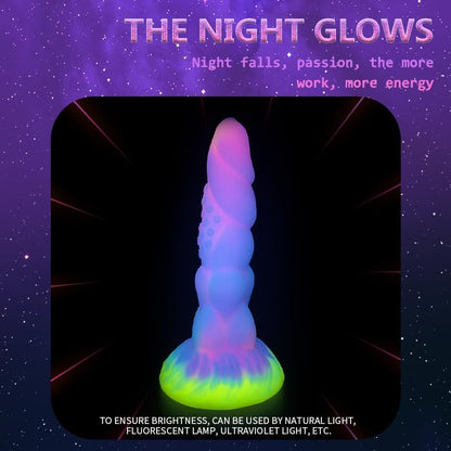 8.14'' Fantasy Monster Dildo with Multi-Texture Design & Glow-in-the-Dark Effect - image 5