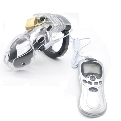 Shock the Cock Chastity Cage - Transparent - image 1