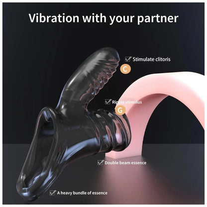 Vibrating Penis Sleeve Erection Ring with Bumps  - image 3