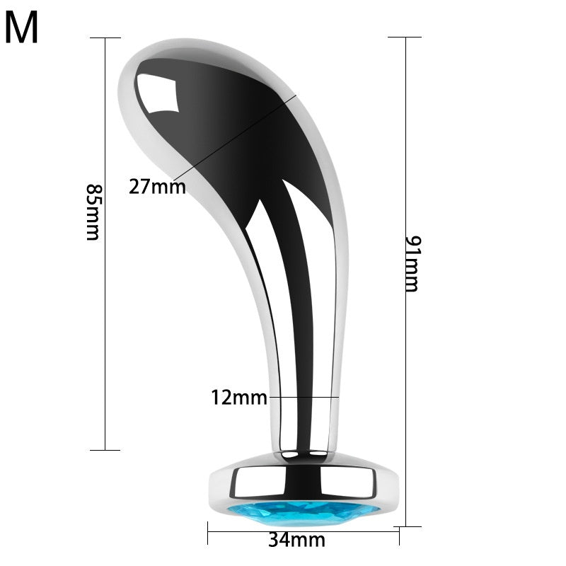 3 Sizes Metal Anal Plug Set With Jeweled & Pull-ring Base - A - M - image 9