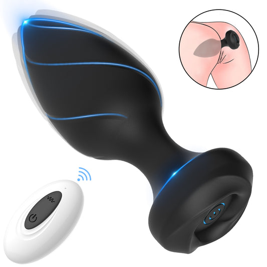 10-Speed Remote Threaded Anal Plug - Black - image 6