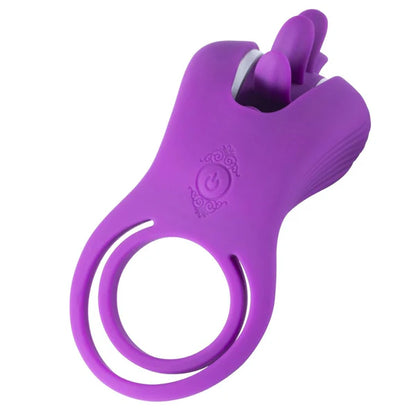 Licking & Vibrating for Mutual Joy Cock Ring - B - Purple - image 3