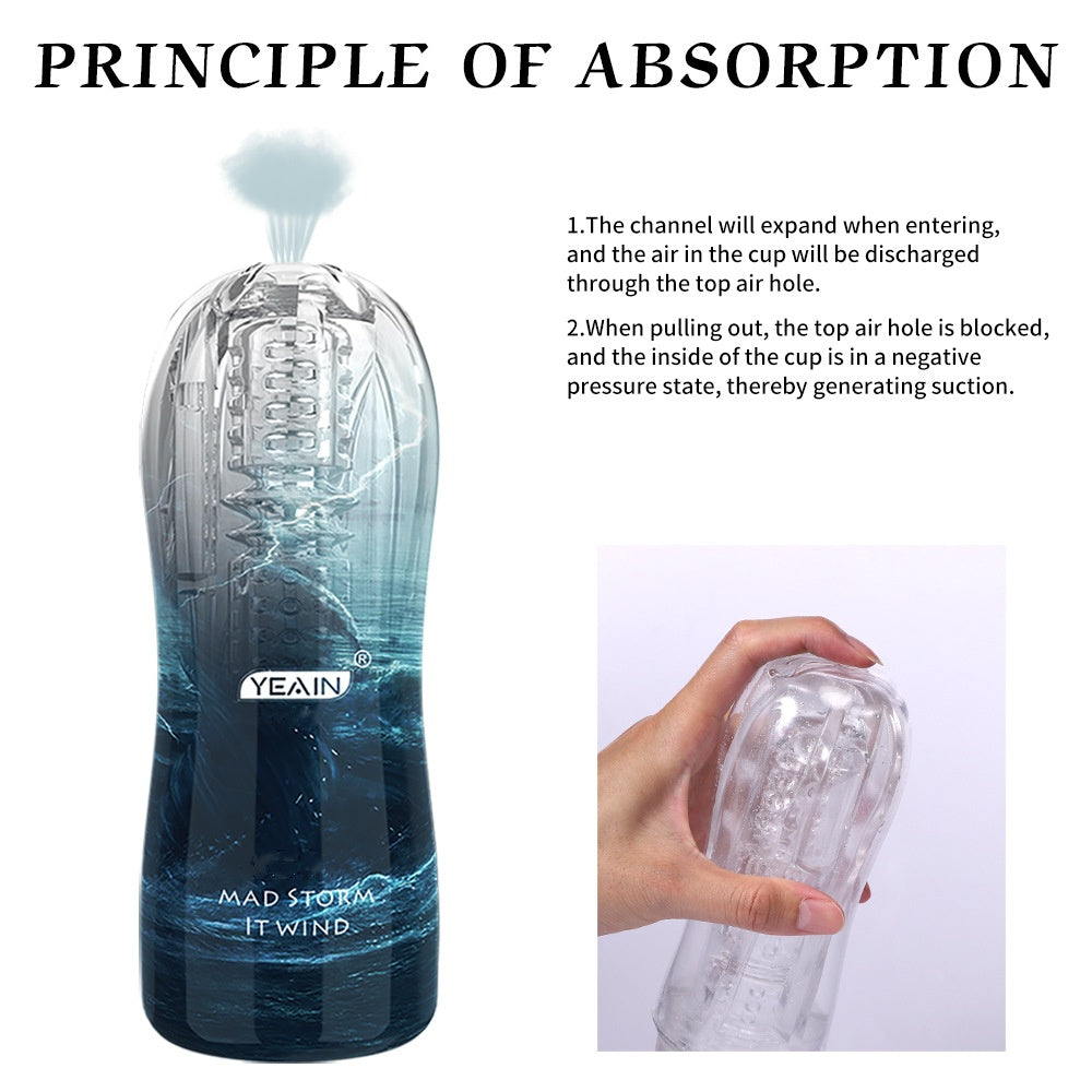 Male Masturbator Cup Soft Silicone Massager for Men Toys-Blue With Vibrations - image 10