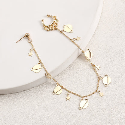 Boho Nose Chain Jewelry – Fake Septum Ring with Ear Hoop & Crystal Nose Ring - image 16