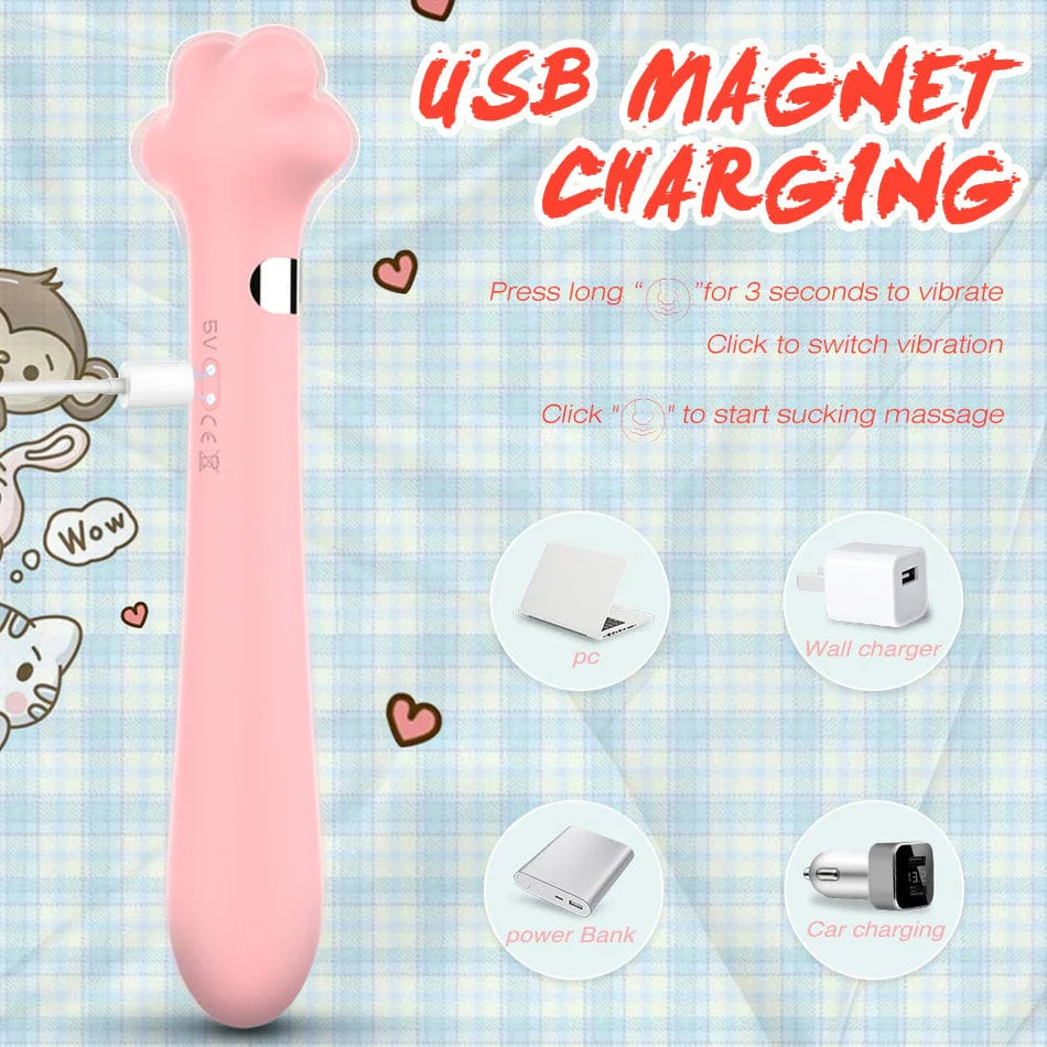 Cute Cat Paw 7 Flapping Clitoral G Spot Vibrator - image 4