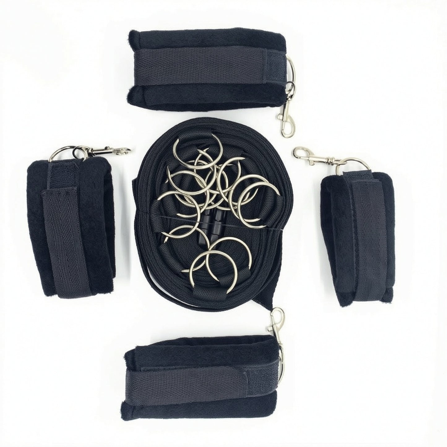 Funy Bondage Handcuffs Ankle Cuffs Restraints Adult Bdsm - Black - image 3