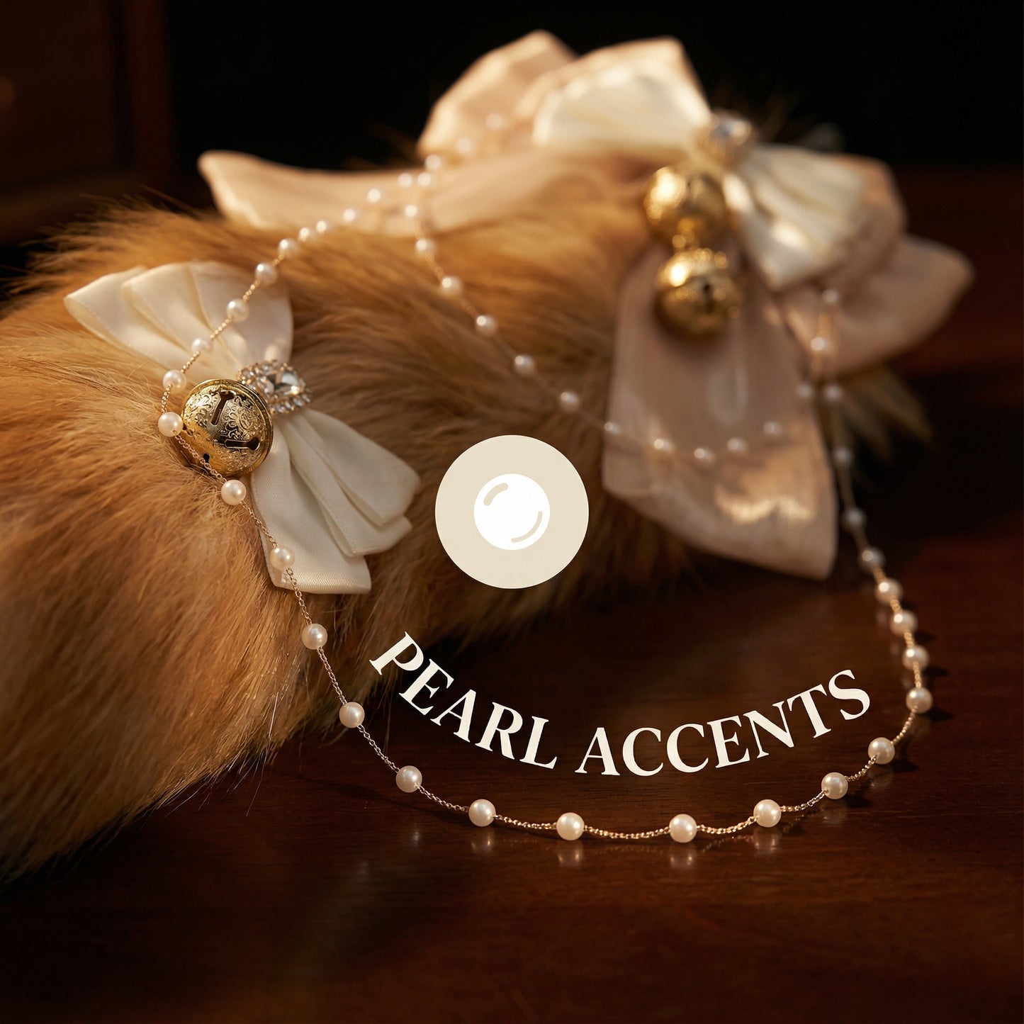 Luxury Fox Tail Plug Set – 15.7" Soft Gold Tail with Detachable Bow Details - image 4