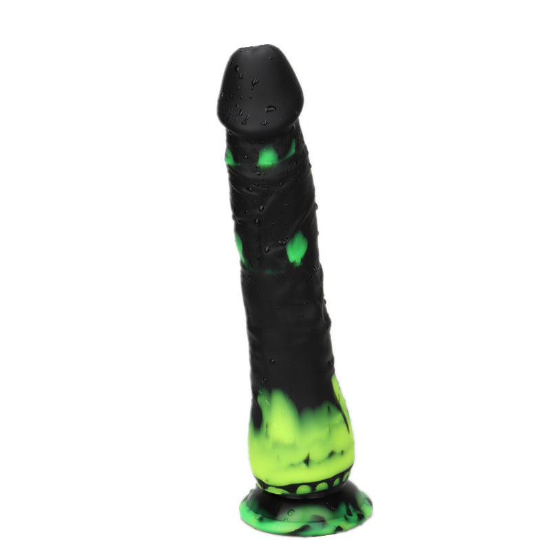 RealFeel Liquid Silicone Dildo – 8.86 inch - Green - image 0