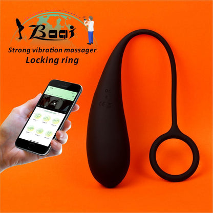 ControlMe – Dual-Color Cock Ring with Vibrating Egg - Black - image 3