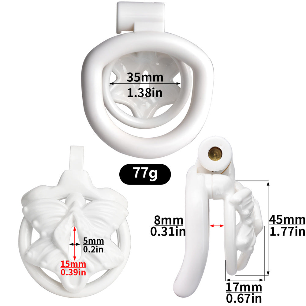 Male Chastity Cage with 4 Rings – Lightweight Resin Locking Device with 2 Keys, Invisible Wear for Long-Term Use - image 1