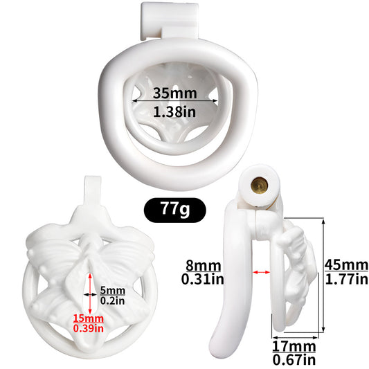 Male Chastity Cage with 4 Rings – Lightweight Resin Locking Device with 2 Keys, Invisible Wear for Long-Term Use - image 1
