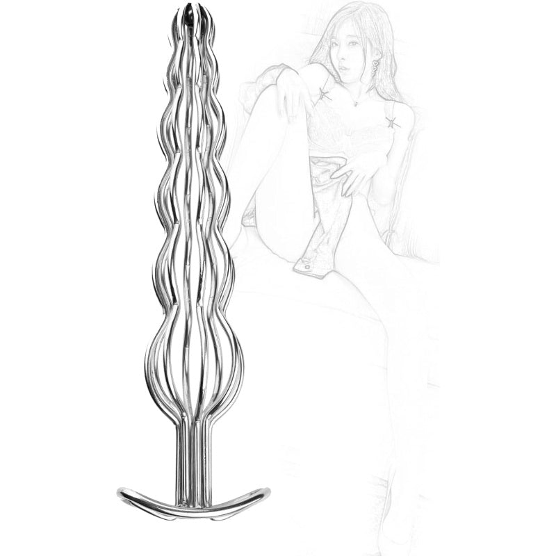 Six-ball Stainless Steel Hollow Butt Plug - image 2