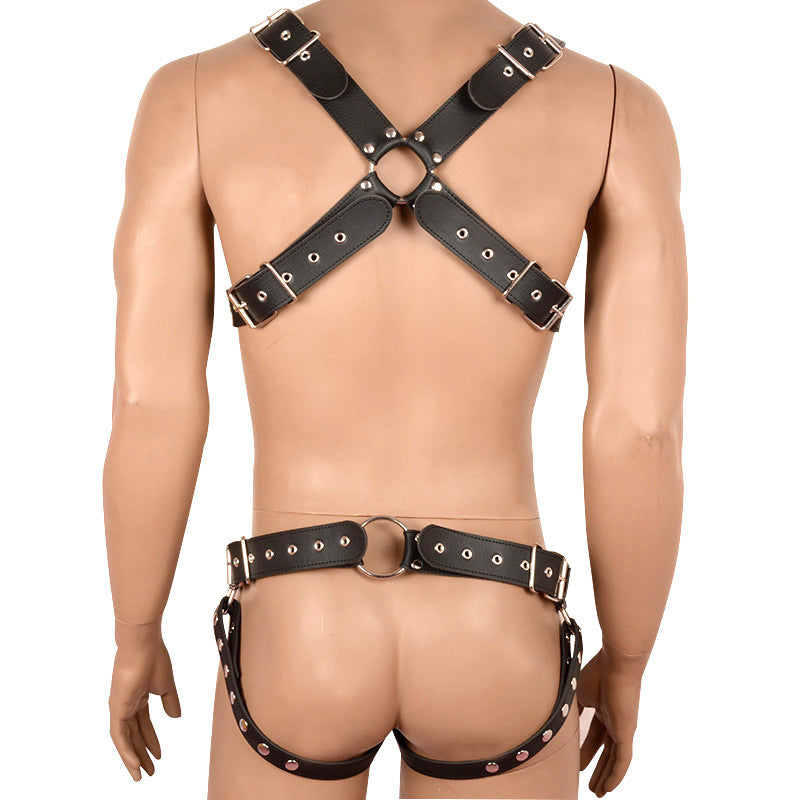 BDSM Body Restraints Harness for Men with Cock Ring - image 1
