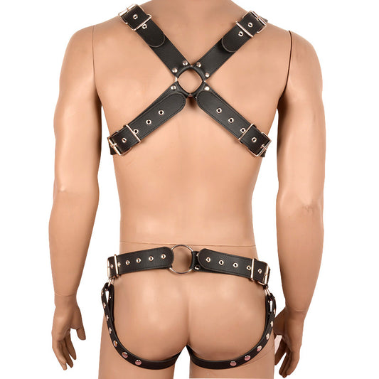 BDSM Body Restraints Harness for Men with Cock Ring - image 1