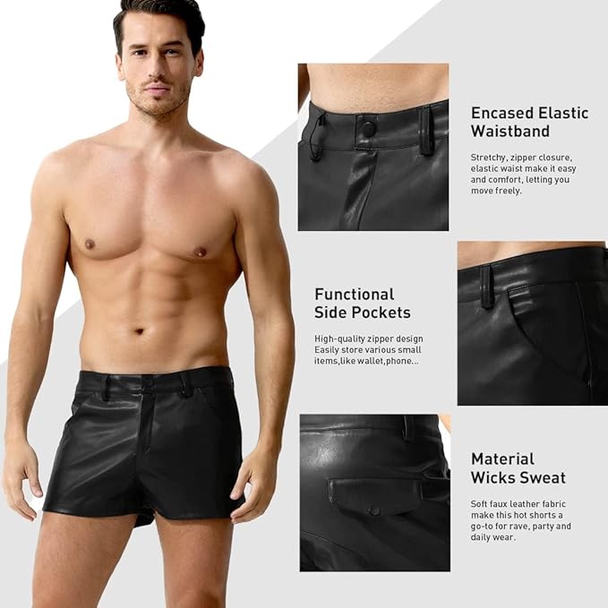 Men's Leather-look Shorts - image 1