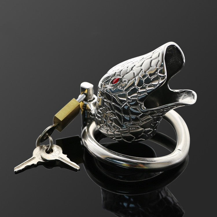 Silver Iron Snake Cock Cage - 3 Rings - image 0