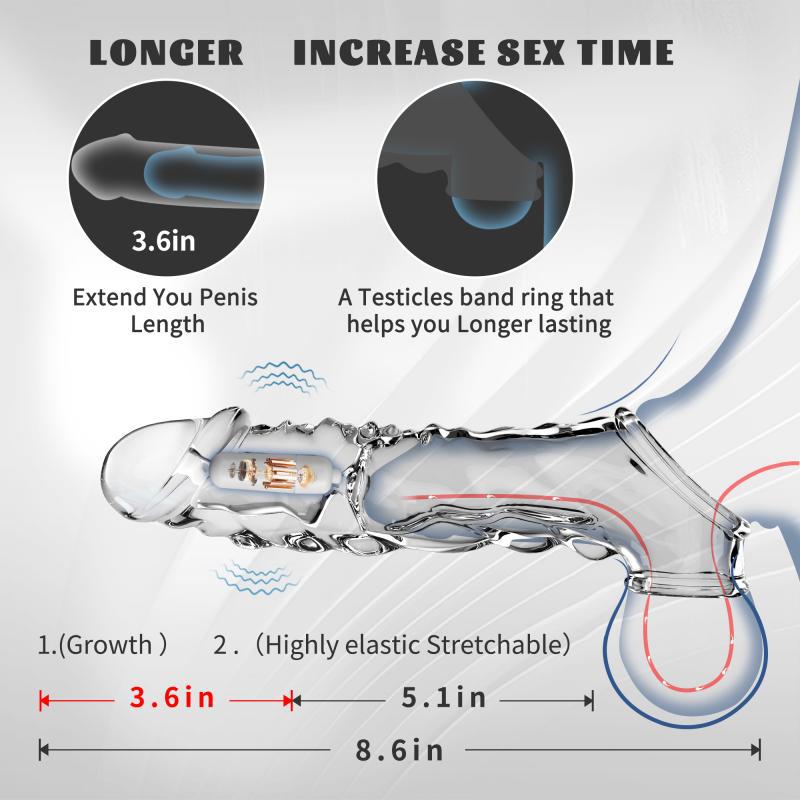 Reusable Penis Extension Vibrator Penis Sleeve - image 4