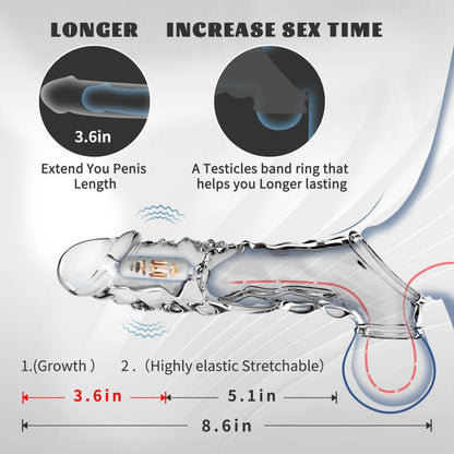 Reusable Penis Extension Vibrator Penis Sleeve - image 4