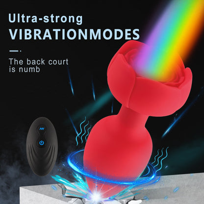 Rose Light Up Remote Butt Plug With 10 Vibrating Mode - image 1