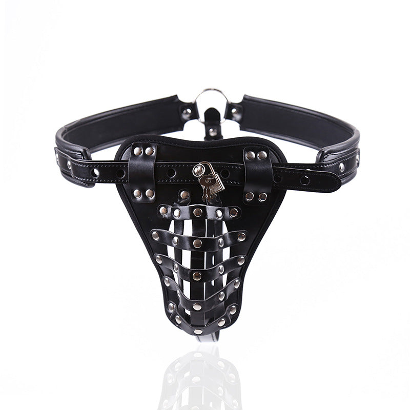Leather Chastity Belt Chastity Device - Black - image 0
